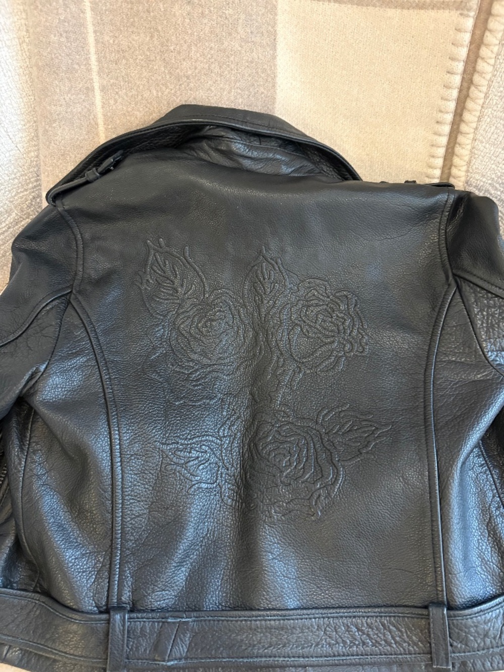 Black leather jacket size 36